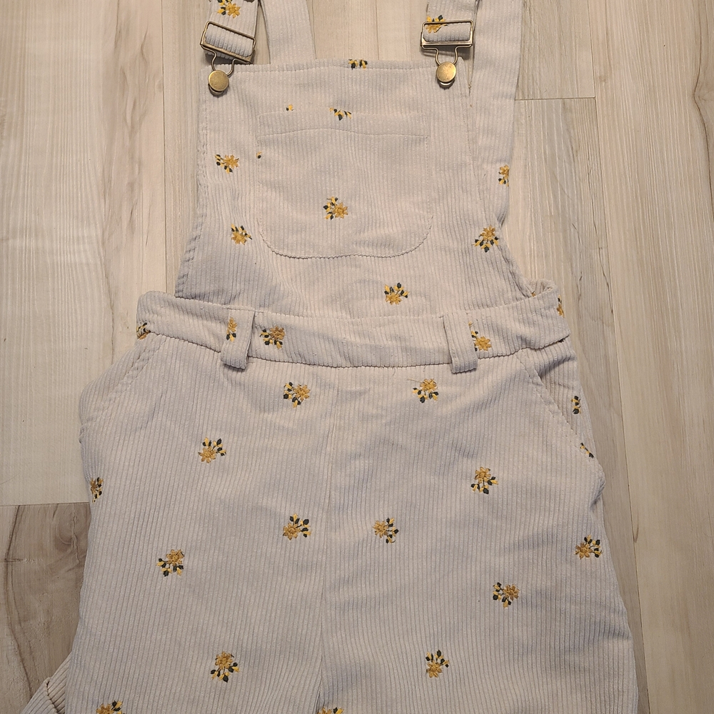 Floral Corduroy Overalls